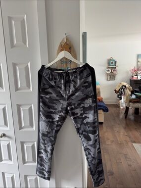 New Balance Black and Gray Camo Track Pants